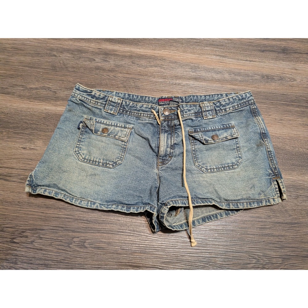 Aeropostale Y2K Cargo Denim Shorts Medium Wash Blue Size 11/12 Utility Shorts